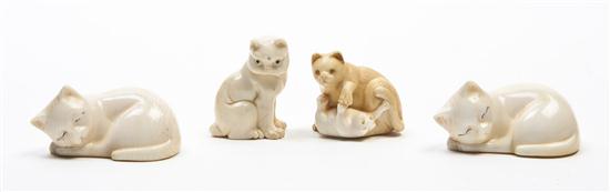 Four Japanese Carved Ivory