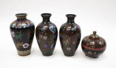 FOUR JAPANESE CLOISONNE VESSEL