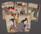 Four Japanese color woodcuts b