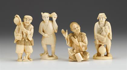 Four Japanese elephant ivory