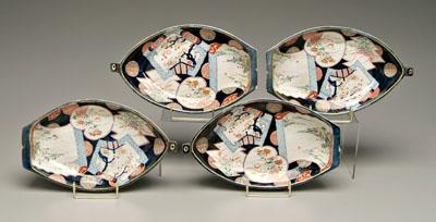 Four Japanese Imari serving pieces:
