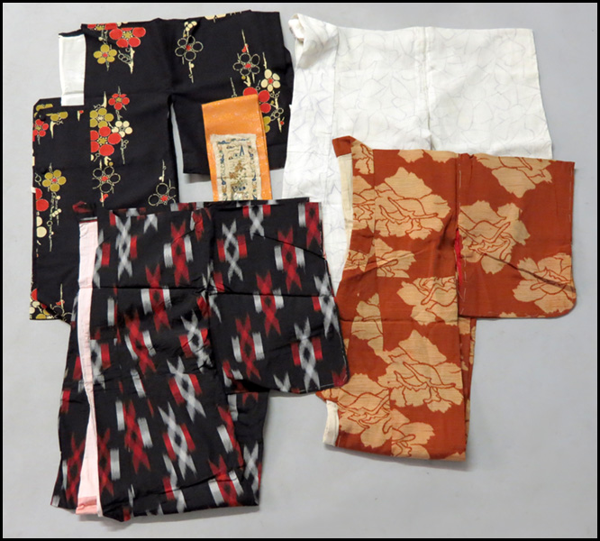 FOUR JAPANESE KIMONOS. Together