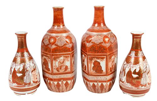 FOUR JAPANESE KUTANI BOTTLE