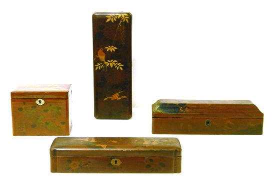 Four Japanese lacquered boxes