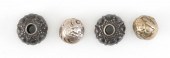 FOUR JAPANESE METAL OJIME MEIJ