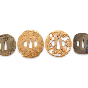 Four Japanese Metal Tsuba 18TH-20TH