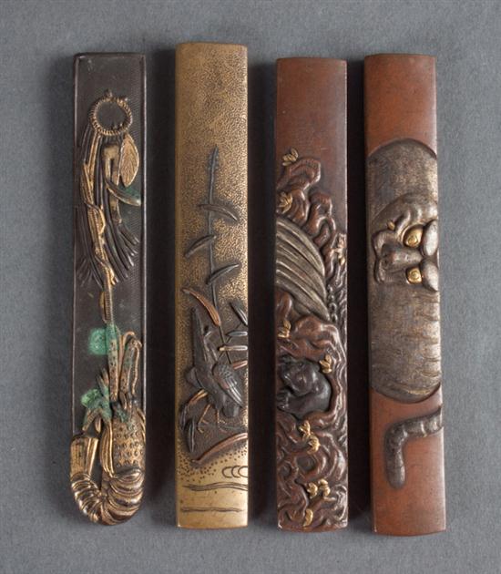 Four Japanese mixed metal