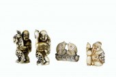 FOUR JAPANESE NETSUKEEach sign