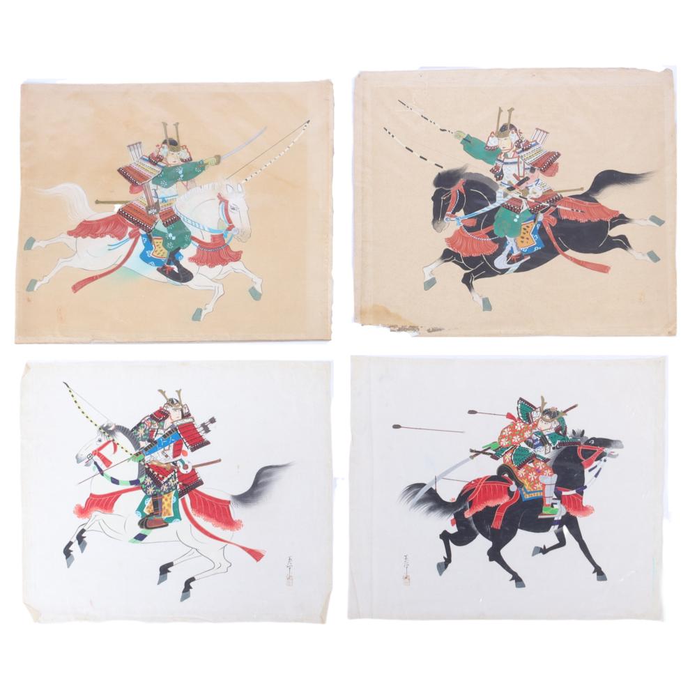 FOUR JAPANESE SAMURAI WARRIOR ON
