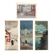 FOUR JAPANESE SHIN HANGA WOODB