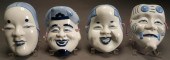 FOUR JAPANESE STYLE BLUE AND W