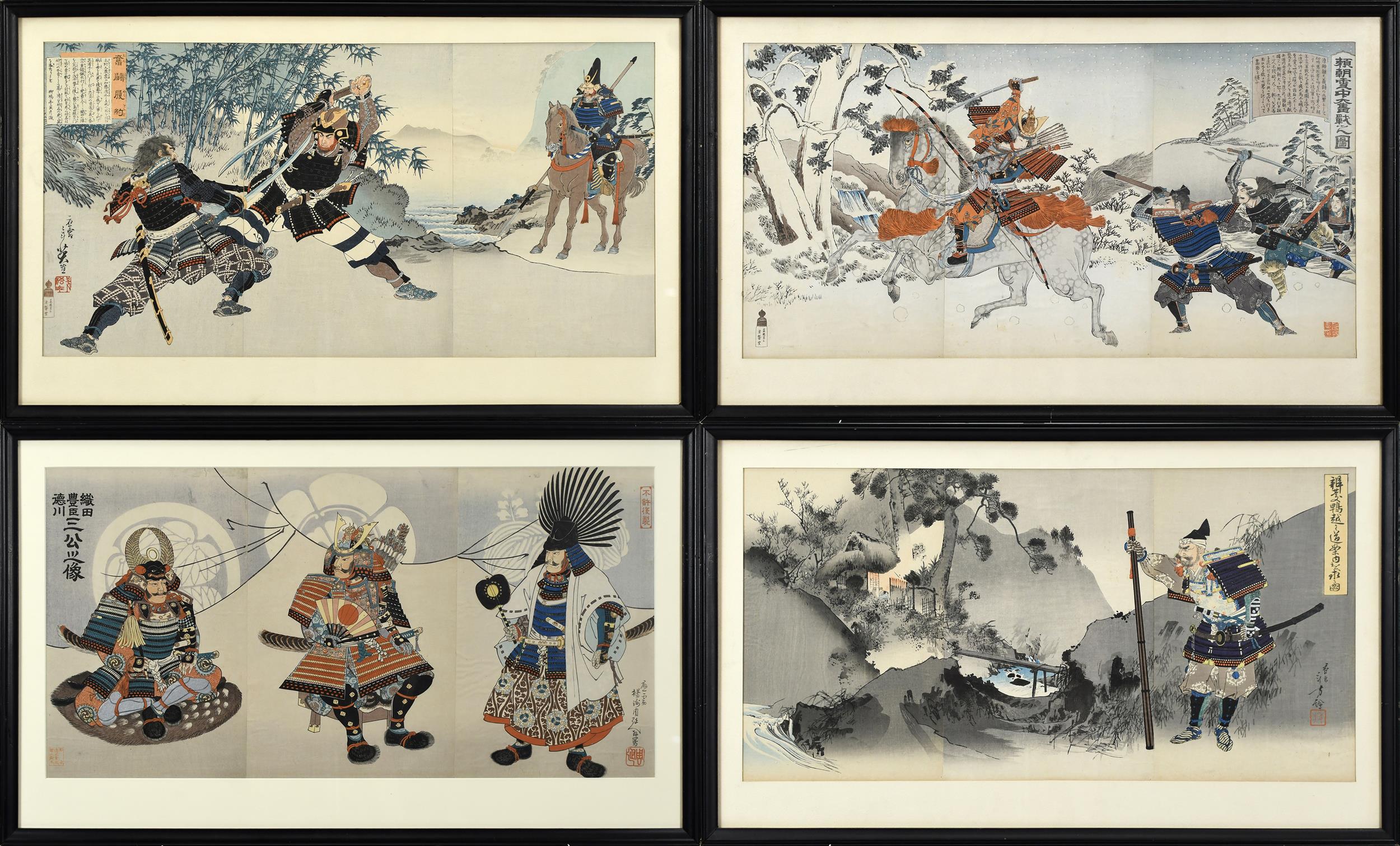 FOUR JAPANESE WOOD BLOCK PRINTS,