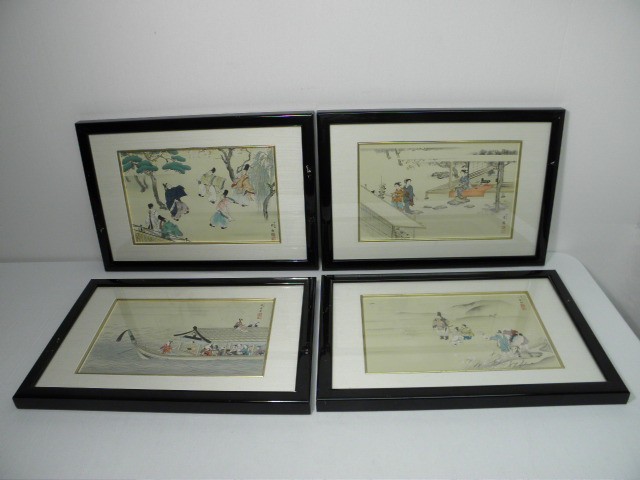 Four Japanese woodblock prints by