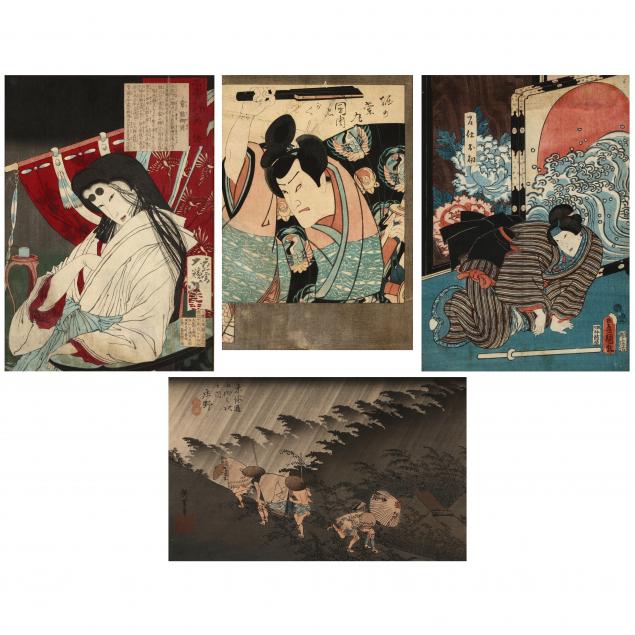 FOUR JAPANESE WOODBLOCK PRINTS