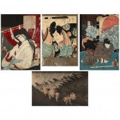 FOUR JAPANESE WOODBLOCK PRINTS