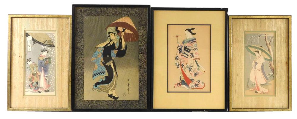 FOUR JAPANESE WOODBLOCK PRINTS OF