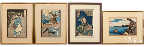 FOUR JAPANESE WOODBLOCK