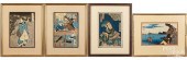 FOUR JAPANESE WOODBLOCK PRINTS