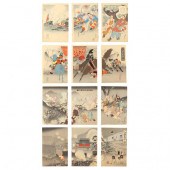FOUR JAPANESE WOODBLOCK SENSO-