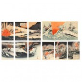 FOUR JAPANESE WOODBLOCK SENSO-