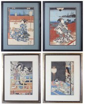 FOUR JAPANESE WOODCUTS, PORTRA