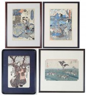 FOUR JAPANESE WOODCUTS: THREE