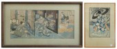 FOUR JAPANESE WOODCUTS: UTAGAW