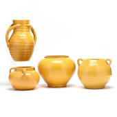 FOUR JB COLE POTTERY YELLOW UR