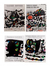 FOUR JOAN MIRO LITHOGRAPH EXHI