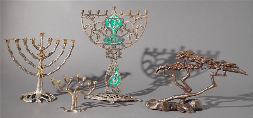 FOUR JUDAICA MENORAHSFour Judaica