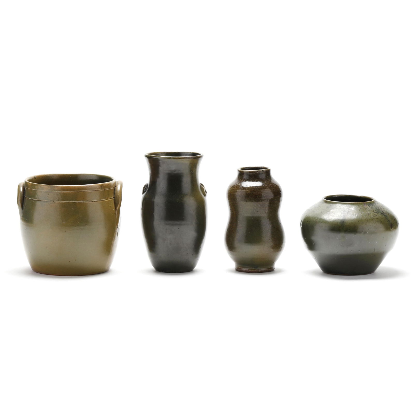 FOUR JUGTOWN FROGSKIN GLAZED