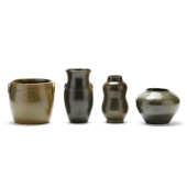 FOUR JUGTOWN FROGSKIN GLAZED P