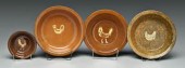 Four Jugtown pie dishes: each