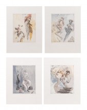 FOUR JURGEN GORG HAND COLORED