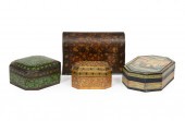 FOUR KASHMIR LACQUER BOXESFour
