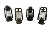 FOUR KEROSENE LANTERNS 20TH CE