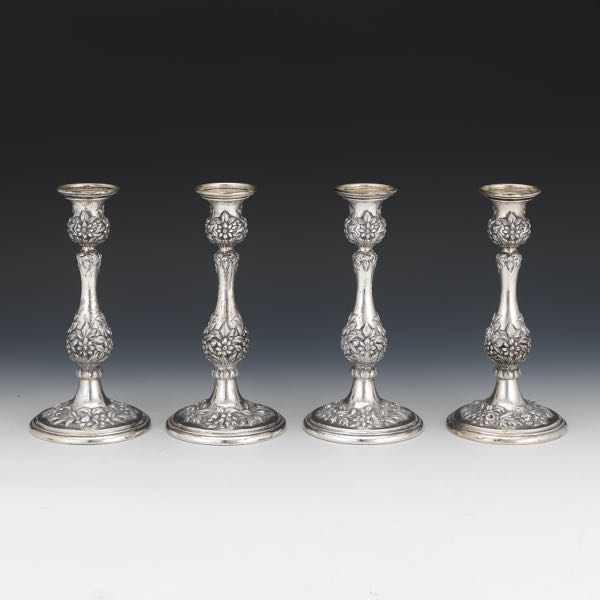 FOUR KIRK & SONS CANDLESTICKS 9 ?"H