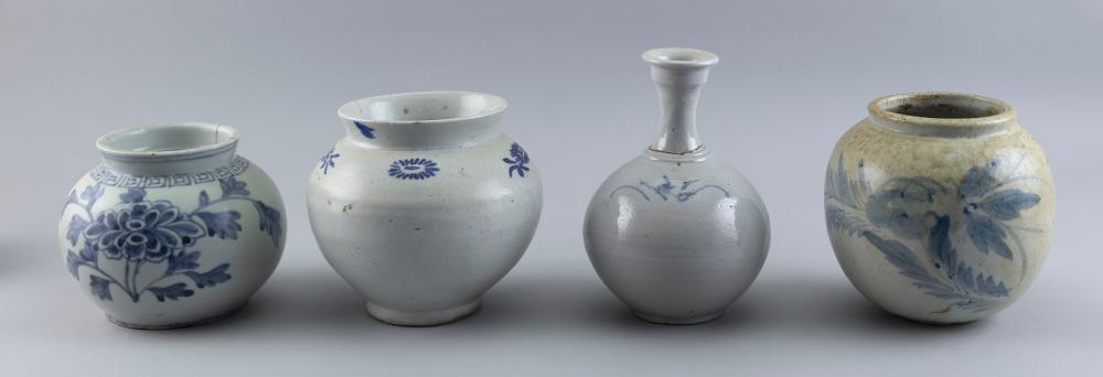 FOUR KOREAN BLUE AND WHITE