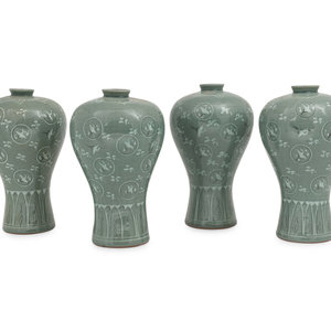 Four Korean Celadon Ground