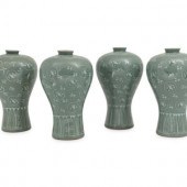 Four Korean Celadon Ground Por