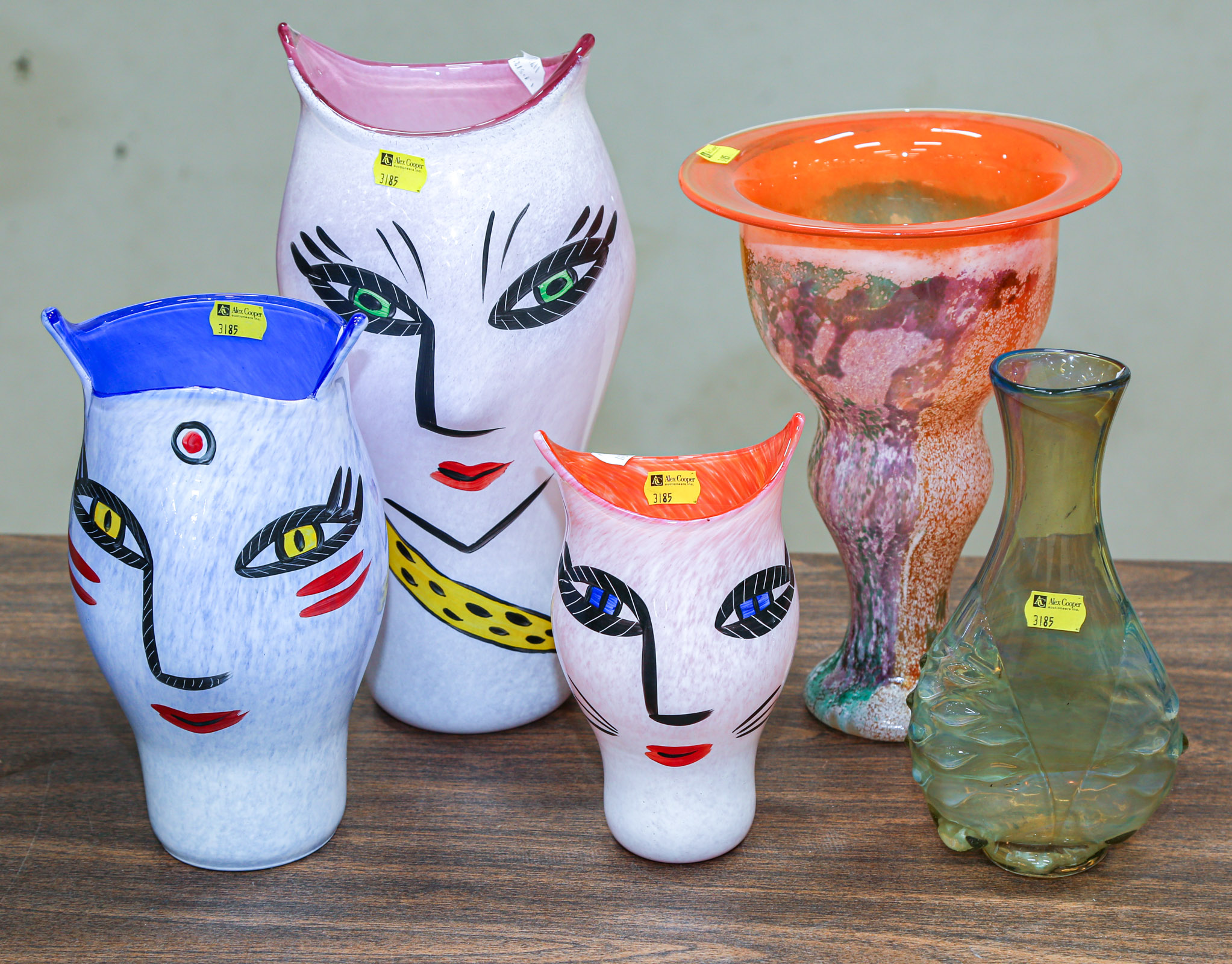 FOUR KOSTA BODA VASES & AN