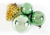 FOUR KUGEL CHRISTMAS ORNAMENTS