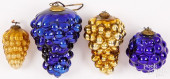 FOUR KUGEL CHRISTMAS ORNAMENTS