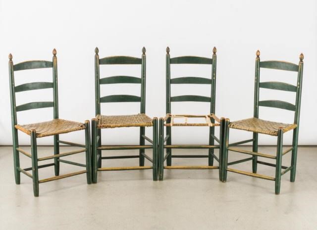 FOUR LADDER BACK CHAIRSA set of