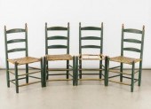 FOUR LADDER BACK CHAIRSA set o
