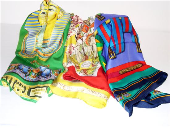 Four ladies scarves  one Gucci with