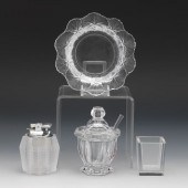 FOUR LALIQUE AND BACCARAT TABL