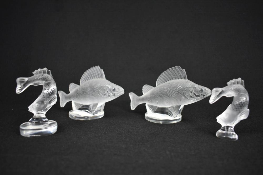 FOUR LALIQUE COLORLESS GLASS