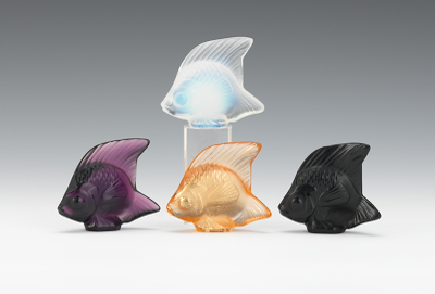 Four Lalique Fish Figurines