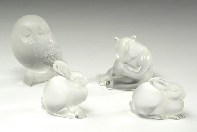 FOUR LALIQUE FRANCE CRYSTAL